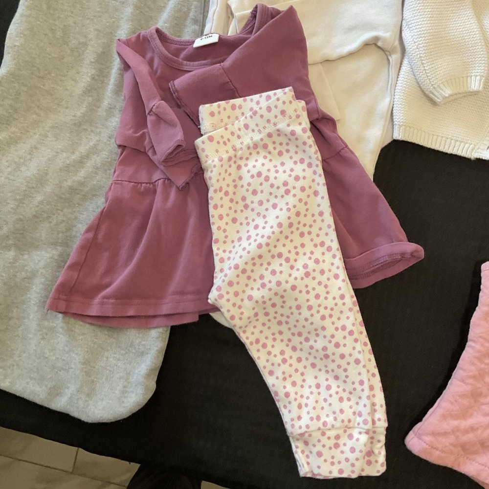 Mixed Brands 16pc Clothes Lot Girls 6-9M Multicolor Layette Outfits Sets - Picture 2 of 13